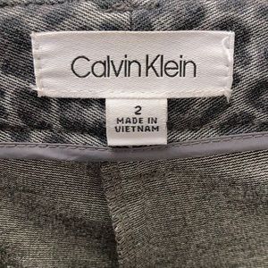 Calvin Klein gray leopard stretch dress pants